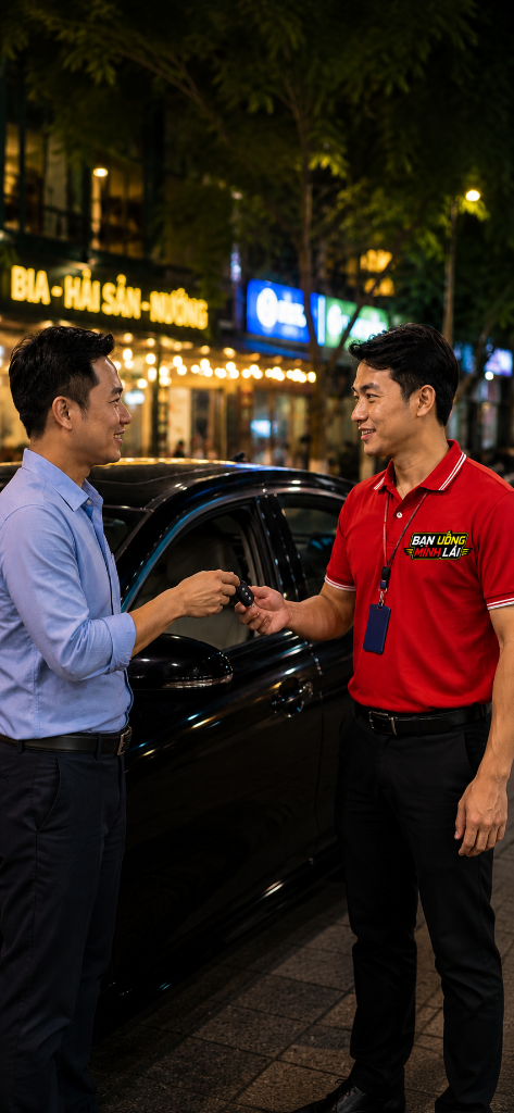Tài xế lái hộ nhận chìa khóa xe